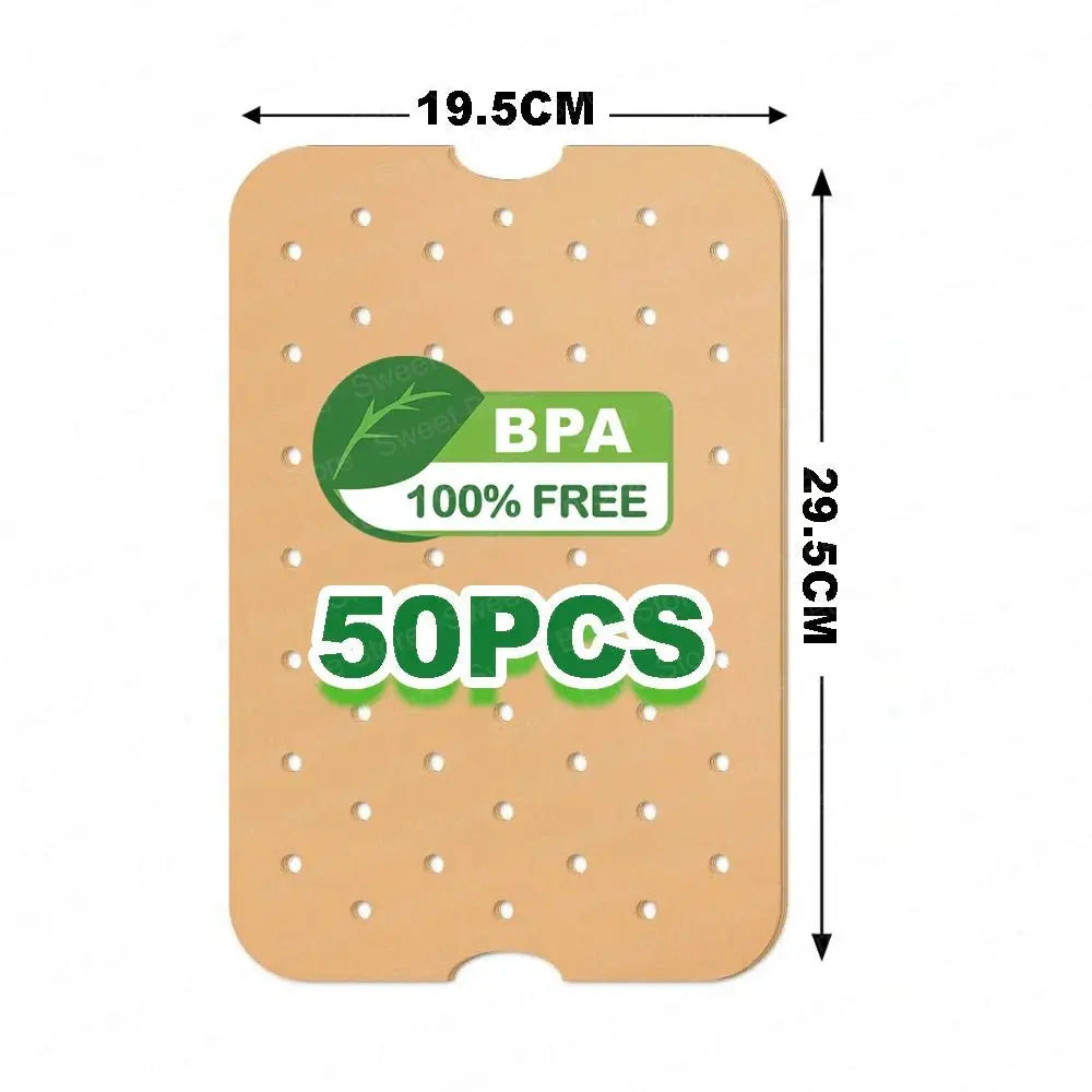 29.5x19.5CM Air Fryer Disposable Perforated Parchment Paper Liners for Ninja FG551 Foodi Smart XL 6-in-1 Indoor Grill Accessory - Velvet Haven