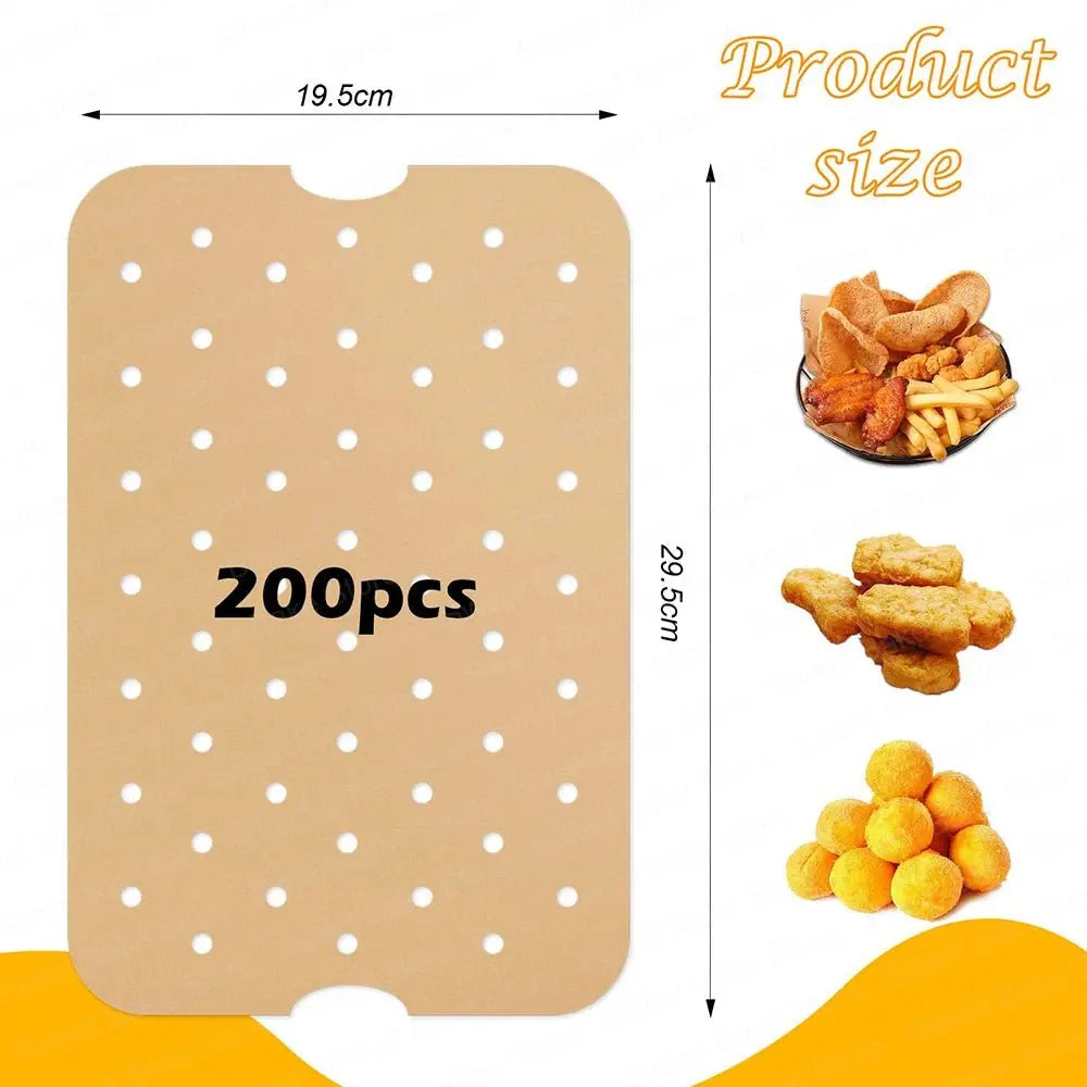 29.5x19.5CM Air Fryer Disposable Perforated Parchment Paper Liners for Ninja FG551 Foodi Smart XL 6-in-1 Indoor Grill Accessory - Velvet Haven