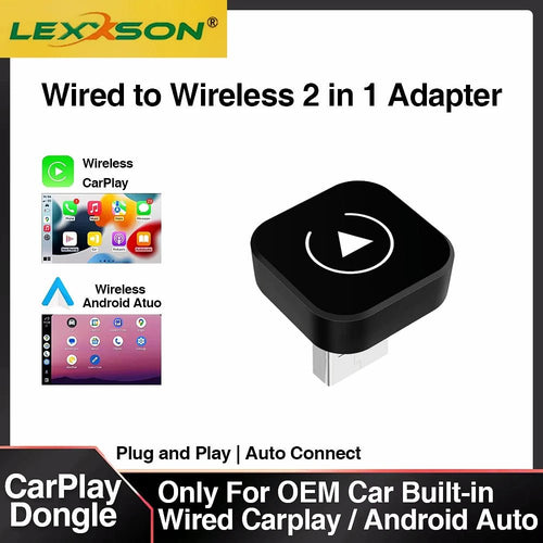2in1 Wireless CarPlay Dongle Wireless Android Auto Adapter AI Smart Box Car Intelligent Systems For Car With Wired CarPlay - Velvet Haven
