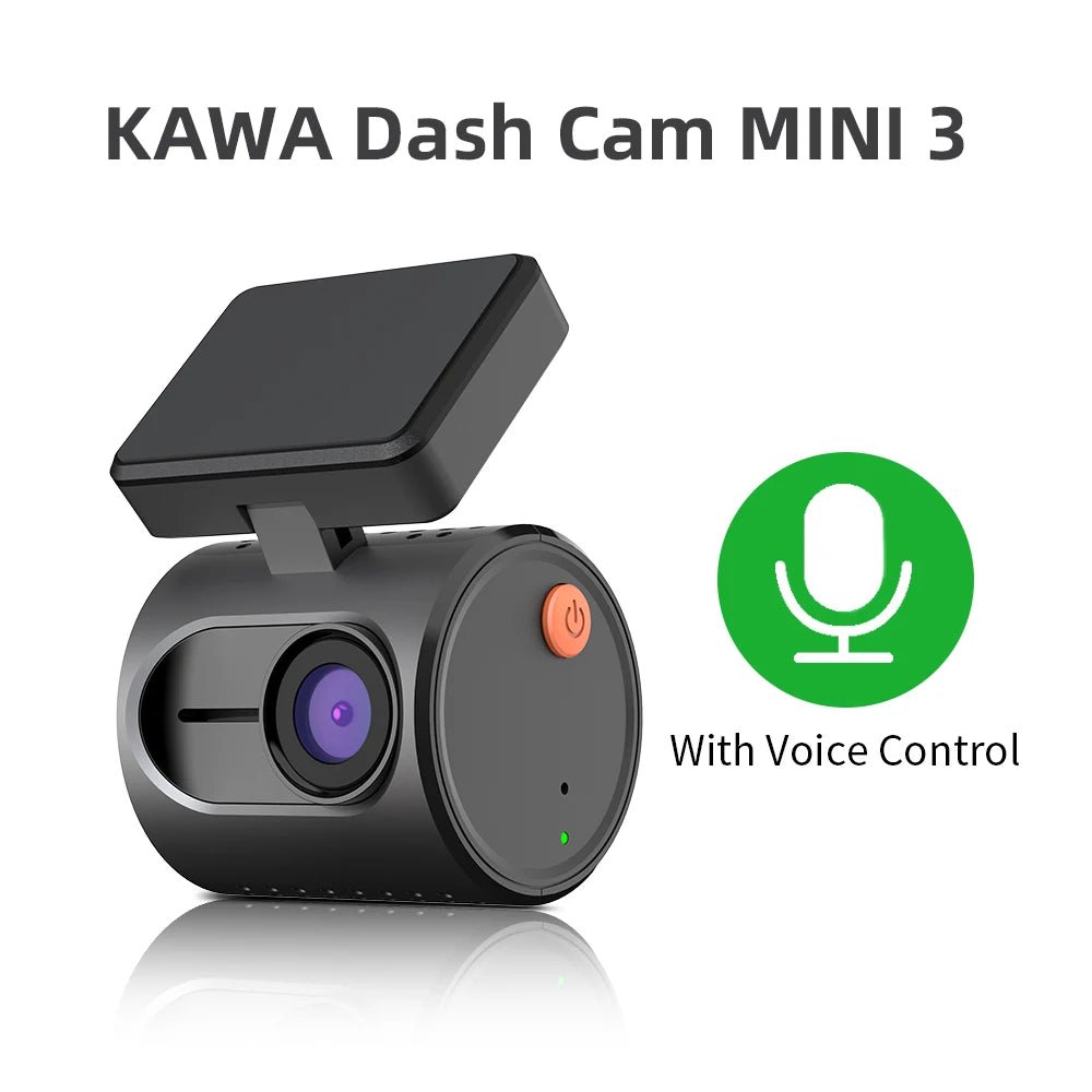 2K Dash Camera For Cars DVR KAWA Dash Cam MINI 3 Video Recorder Emergency Voice Control Night Vision WiFi APP Monitor Dashcam - Velvet Haven