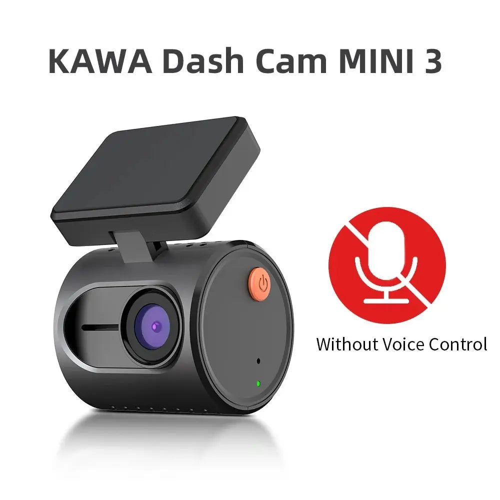 2K Dash Camera For Cars DVR KAWA Dash Cam MINI 3 Video Recorder Emergency Voice Control Night Vision WiFi APP Monitor Dashcam - Velvet Haven