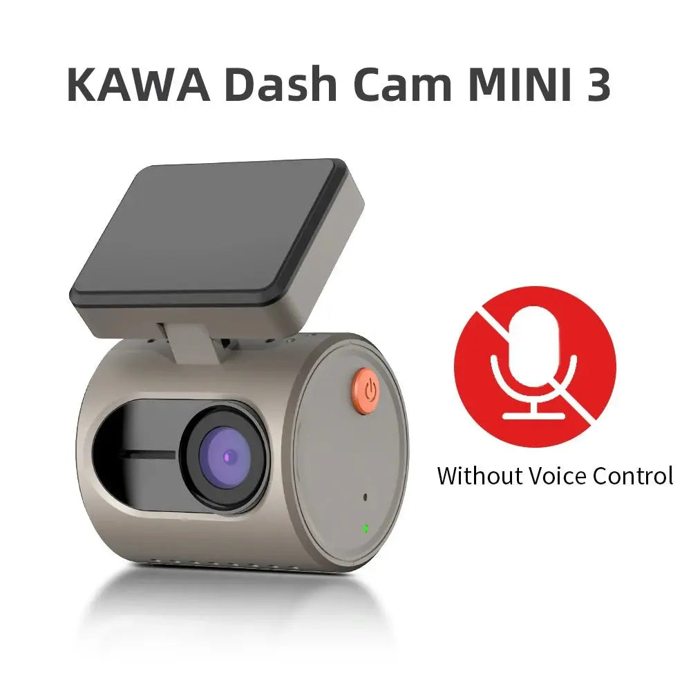 2K Dash Camera For Cars DVR KAWA Dash Cam MINI 3 Video Recorder Emergency Voice Control Night Vision WiFi APP Monitor Dashcam - Velvet Haven