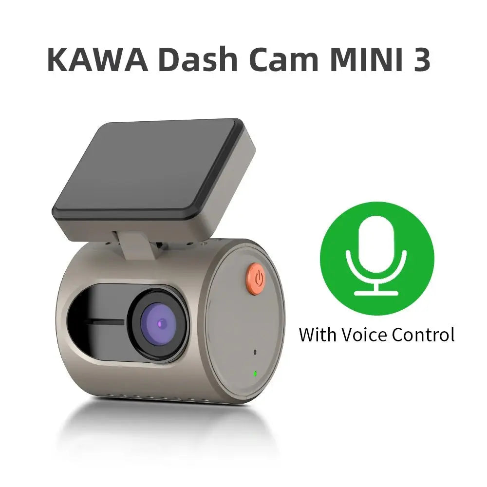 2K Dash Camera For Cars DVR KAWA Dash Cam MINI 3 Video Recorder Emergency Voice Control Night Vision WiFi APP Monitor Dashcam - Velvet Haven