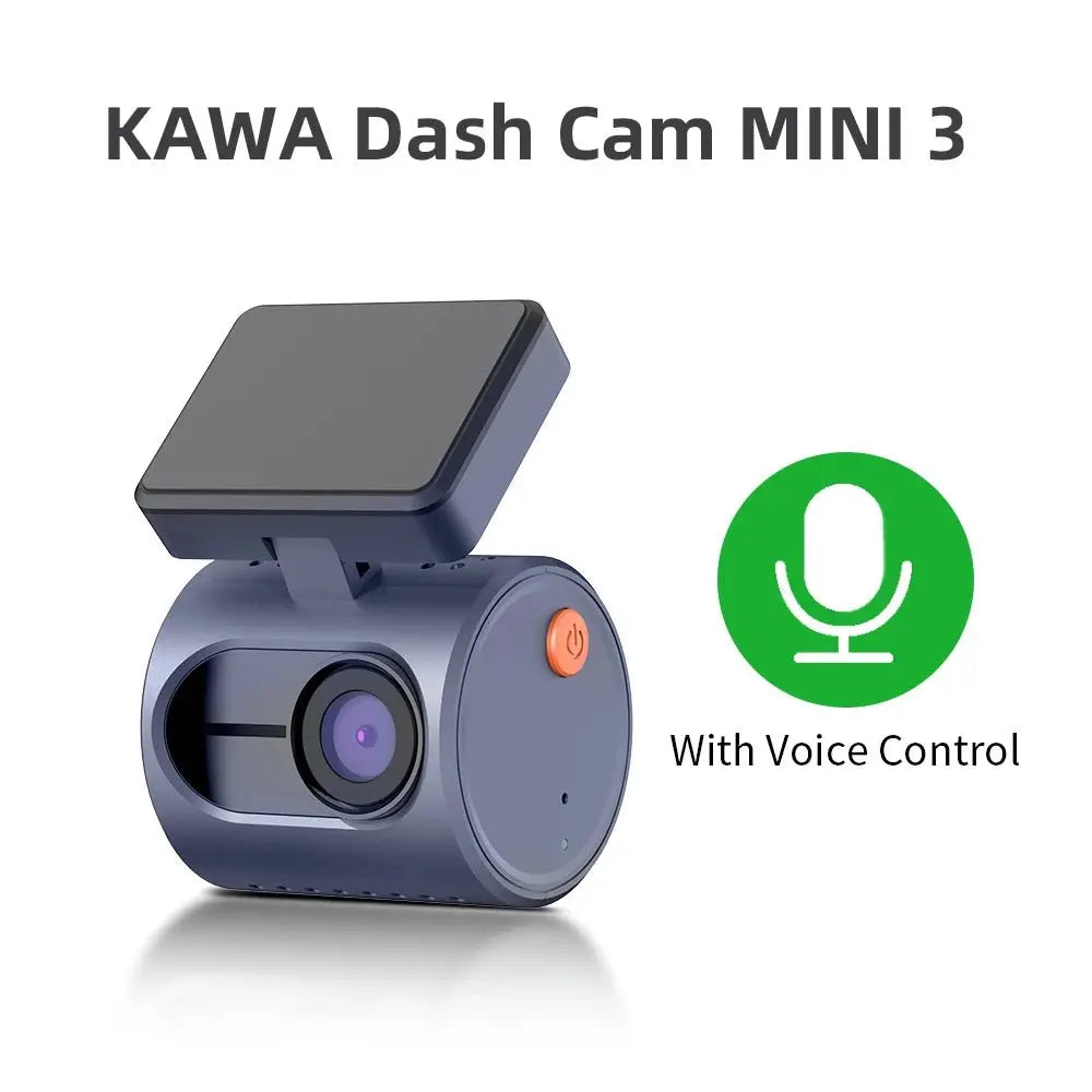2K Dash Camera For Cars DVR KAWA Dash Cam MINI 3 Video Recorder Emergency Voice Control Night Vision WiFi APP Monitor Dashcam - Velvet Haven