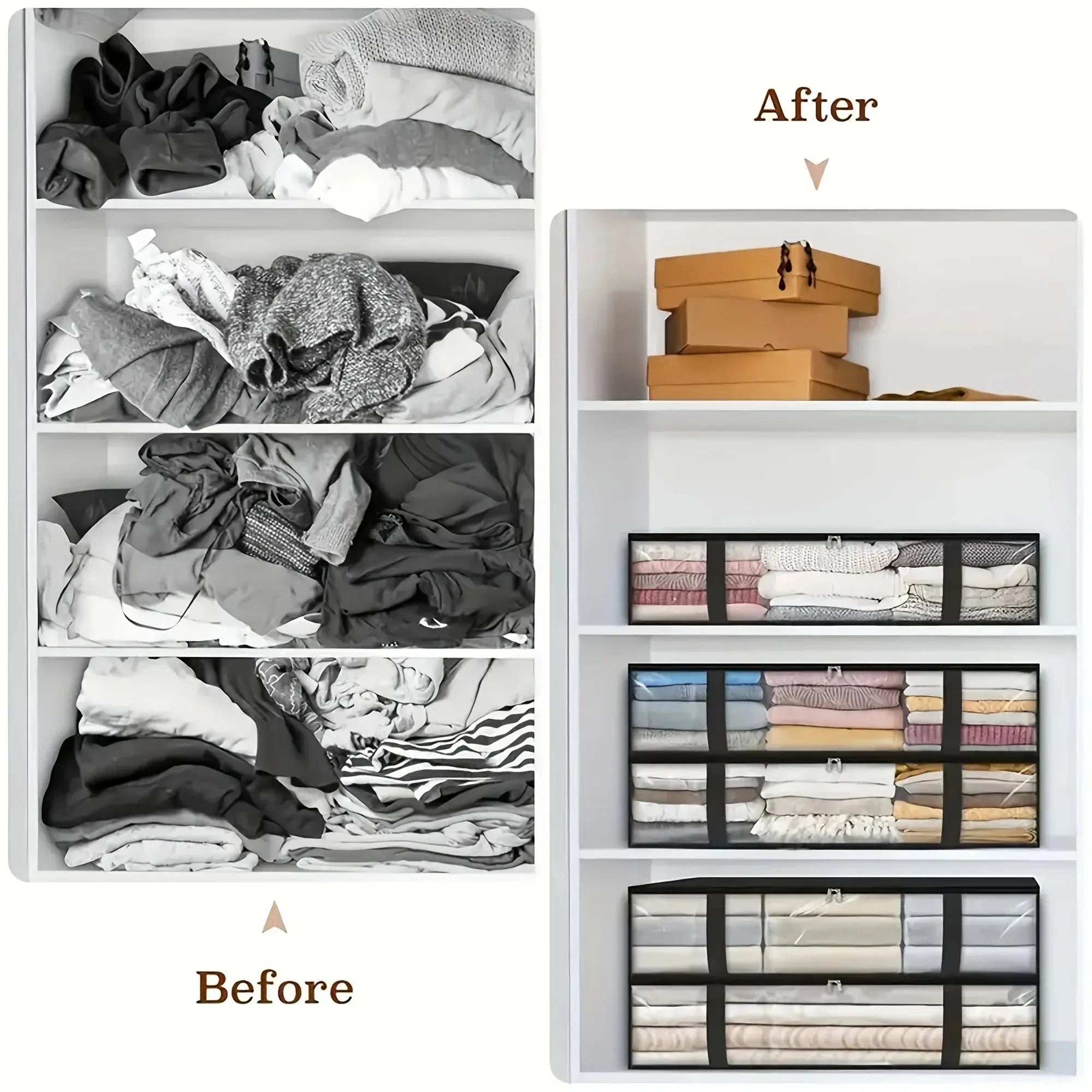 2pcs Large Under Bed Storage Bags Non-woven Clothes Organizer Clear Window Reinforced Handles for Comforters Blankets Bedding - Velvet Haven