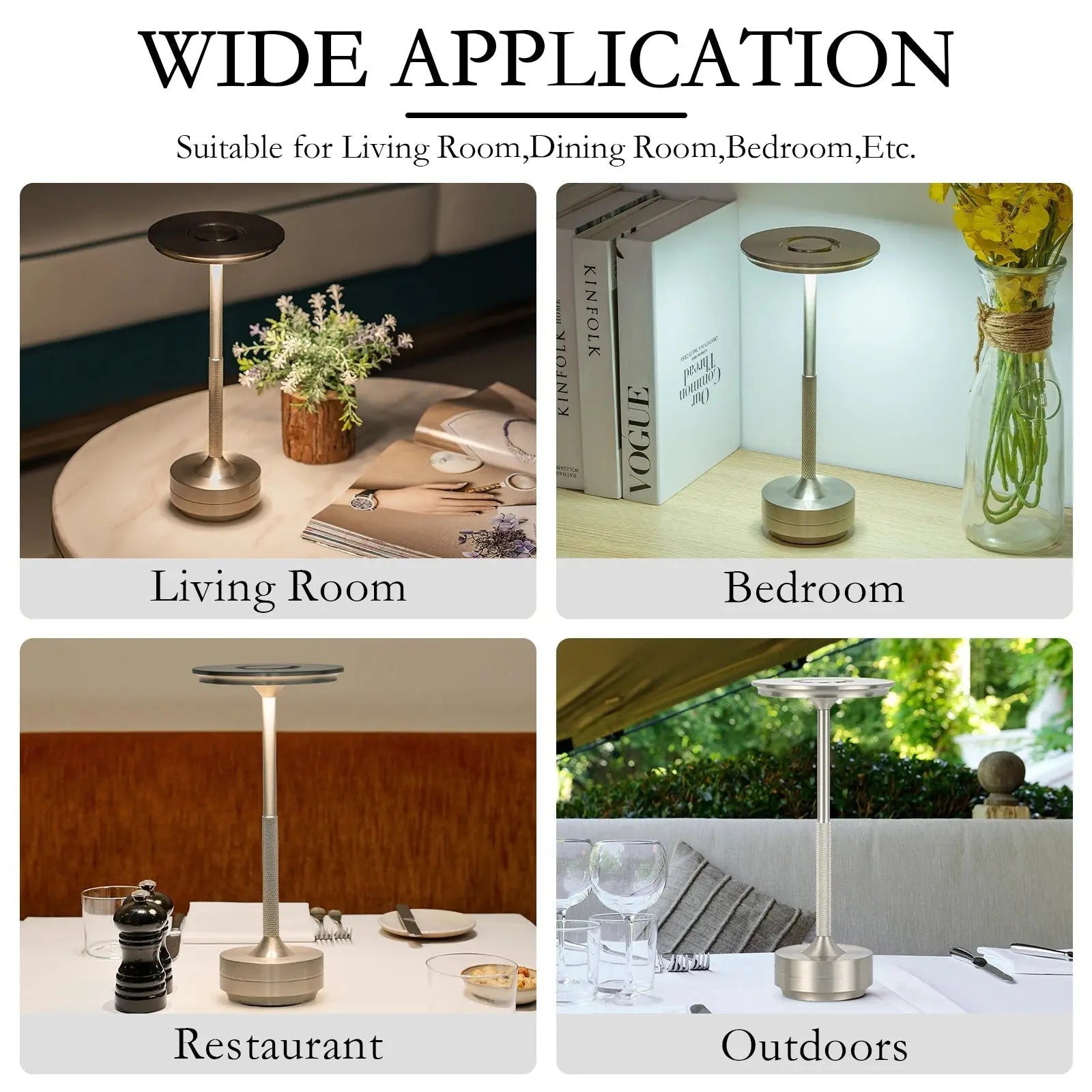 2PCS Rechargeable Wireless Table Lamp LED Touch Sensor Desktop Night Light Reading Lamp for Hotel Bar Bedroom Decor Light - Velvet Haven