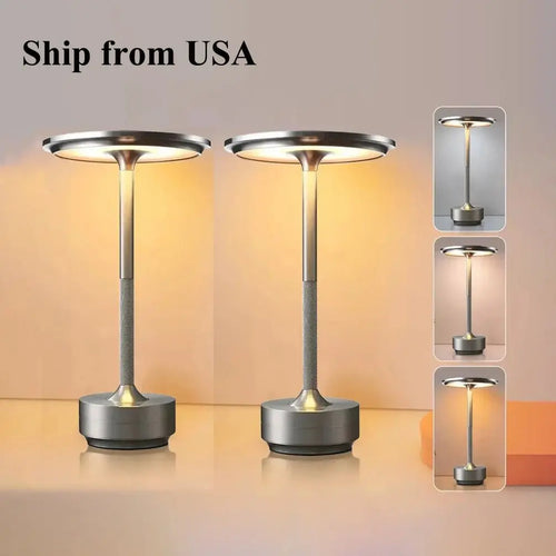 2PCS Rechargeable Wireless Table Lamp LED Touch Sensor Desktop Night Light Reading Lamp for Hotel Bar Bedroom Decor Light - Velvet Haven