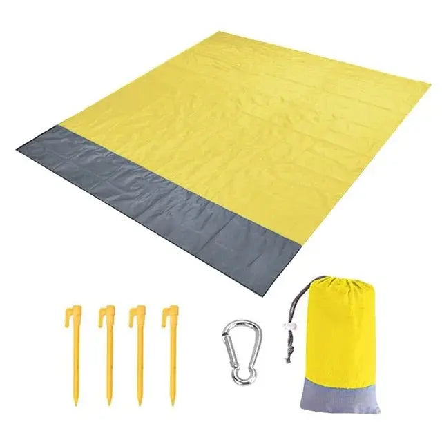 2x2.1m Waterproof Pocket Beach Mat Blanket Folding Camping Mattress Portable Lightweight Mat Outdoor Picnic Mat Sand Beach Towel - Velvet Haven