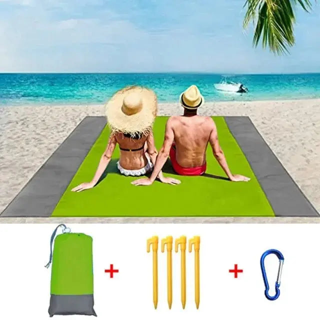 2x2.1m Waterproof Pocket Beach Mat Blanket Folding Camping Mattress Portable Lightweight Mat Outdoor Picnic Mat Sand Beach Towel - Velvet Haven