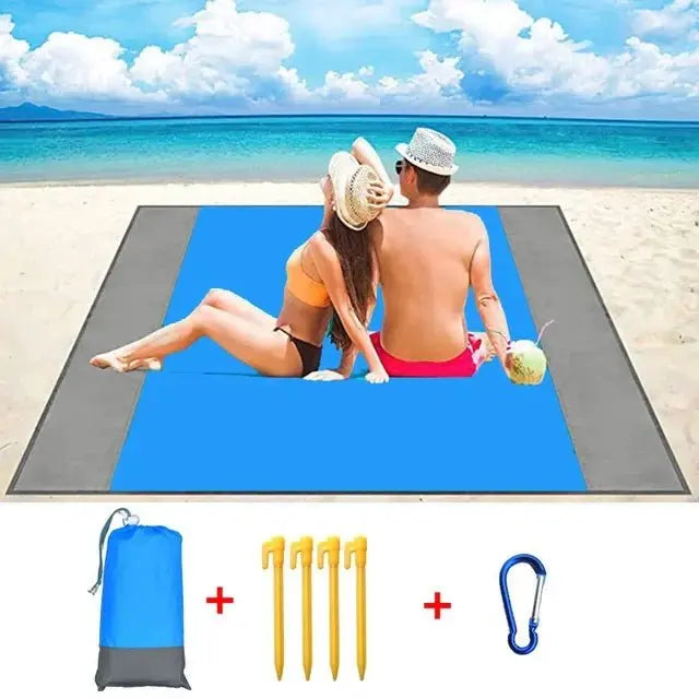 2x2.1m Waterproof Pocket Beach Mat Blanket Folding Camping Mattress Portable Lightweight Mat Outdoor Picnic Mat Sand Beach Towel - Velvet Haven