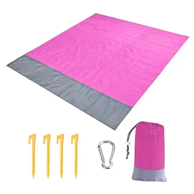2x2.1m Waterproof Pocket Beach Mat Blanket Folding Camping Mattress Portable Lightweight Mat Outdoor Picnic Mat Sand Beach Towel - Velvet Haven