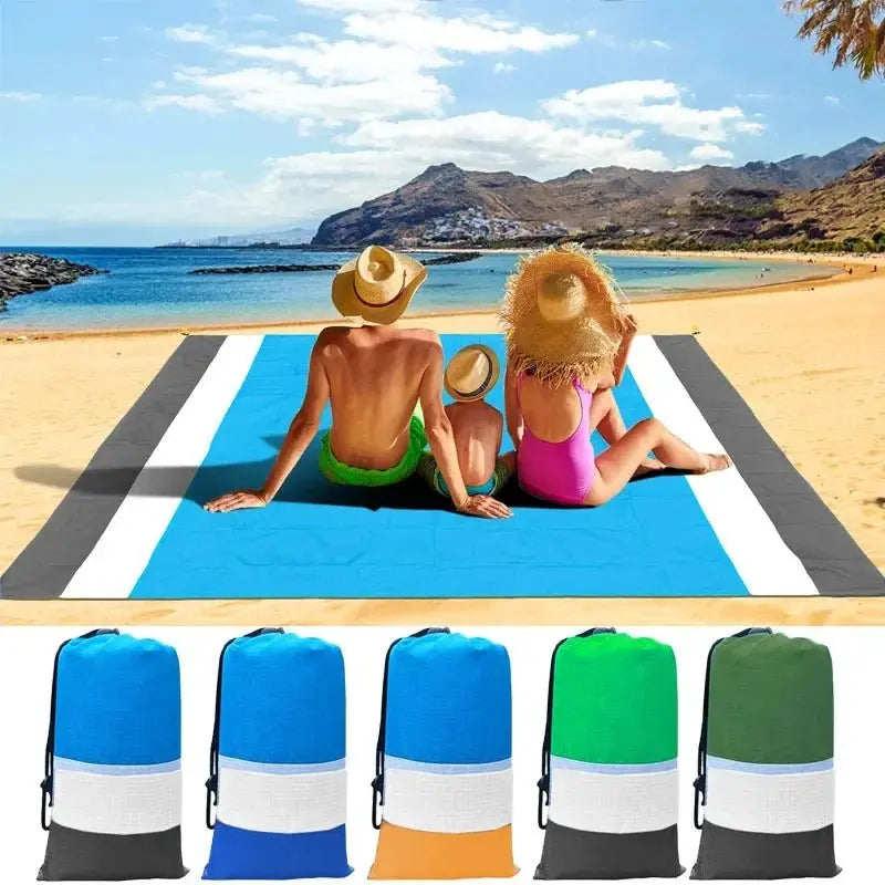 2x2.1m Waterproof Pocket Beach Mat Blanket Folding Camping Mattress Portable Lightweight Mat Outdoor Picnic Mat Sand Beach Towel - Velvet Haven
