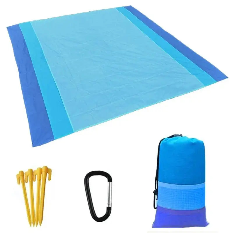 2x2.1m Waterproof Pocket Beach Mat Blanket Folding Camping Mattress Portable Lightweight Mat Outdoor Picnic Mat Sand Beach Towel - Velvet Haven