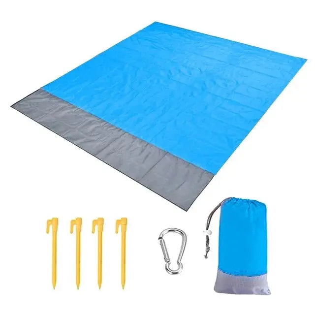 2x2.1m Waterproof Pocket Beach Mat Blanket Folding Camping Mattress Portable Lightweight Mat Outdoor Picnic Mat Sand Beach Towel - Velvet Haven