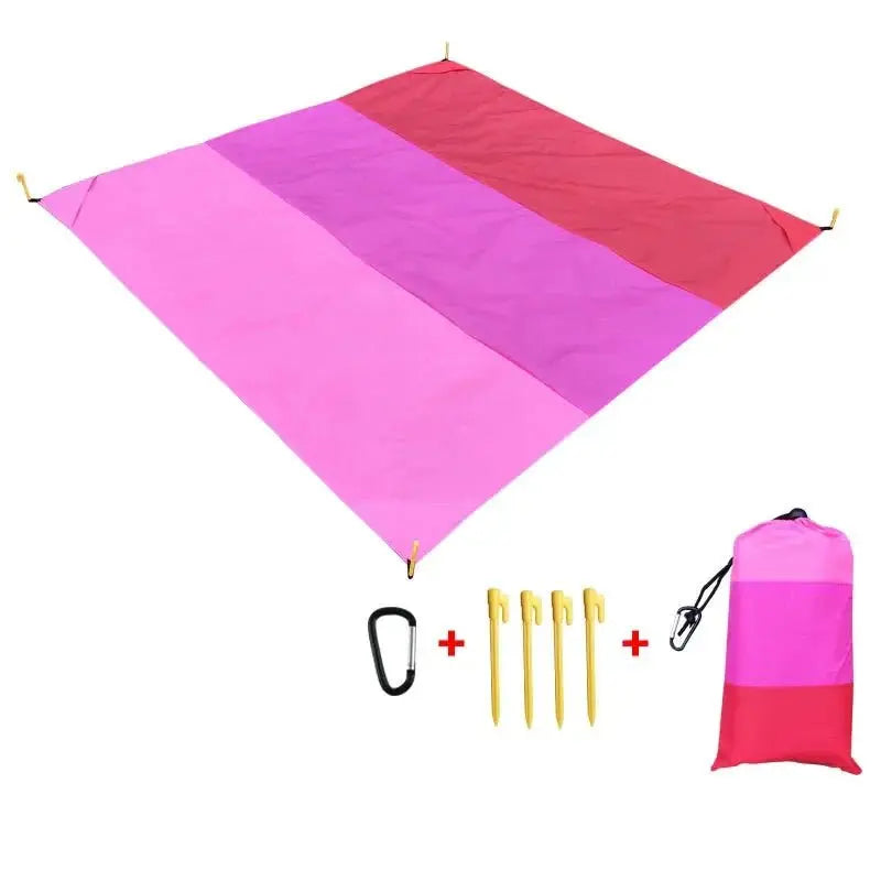 2x2.1m Waterproof Pocket Beach Mat Blanket Folding Camping Mattress Portable Lightweight Mat Outdoor Picnic Mat Sand Beach Towel - Velvet Haven