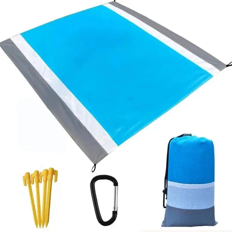 2x2.1m Waterproof Pocket Beach Mat Blanket Folding Camping Mattress Portable Lightweight Mat Outdoor Picnic Mat Sand Beach Towel - Velvet Haven