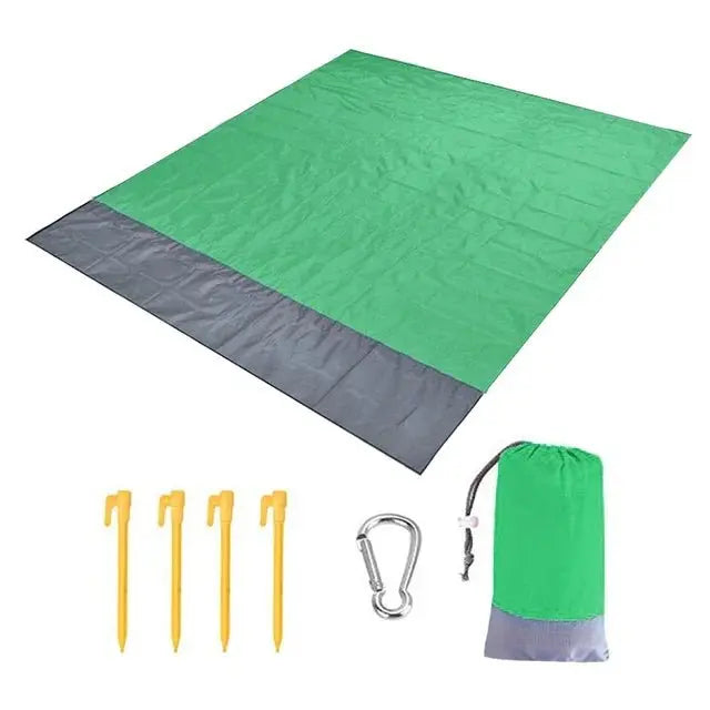 2x2.1m Waterproof Pocket Beach Mat Blanket Folding Camping Mattress Portable Lightweight Mat Outdoor Picnic Mat Sand Beach Towel - Velvet Haven