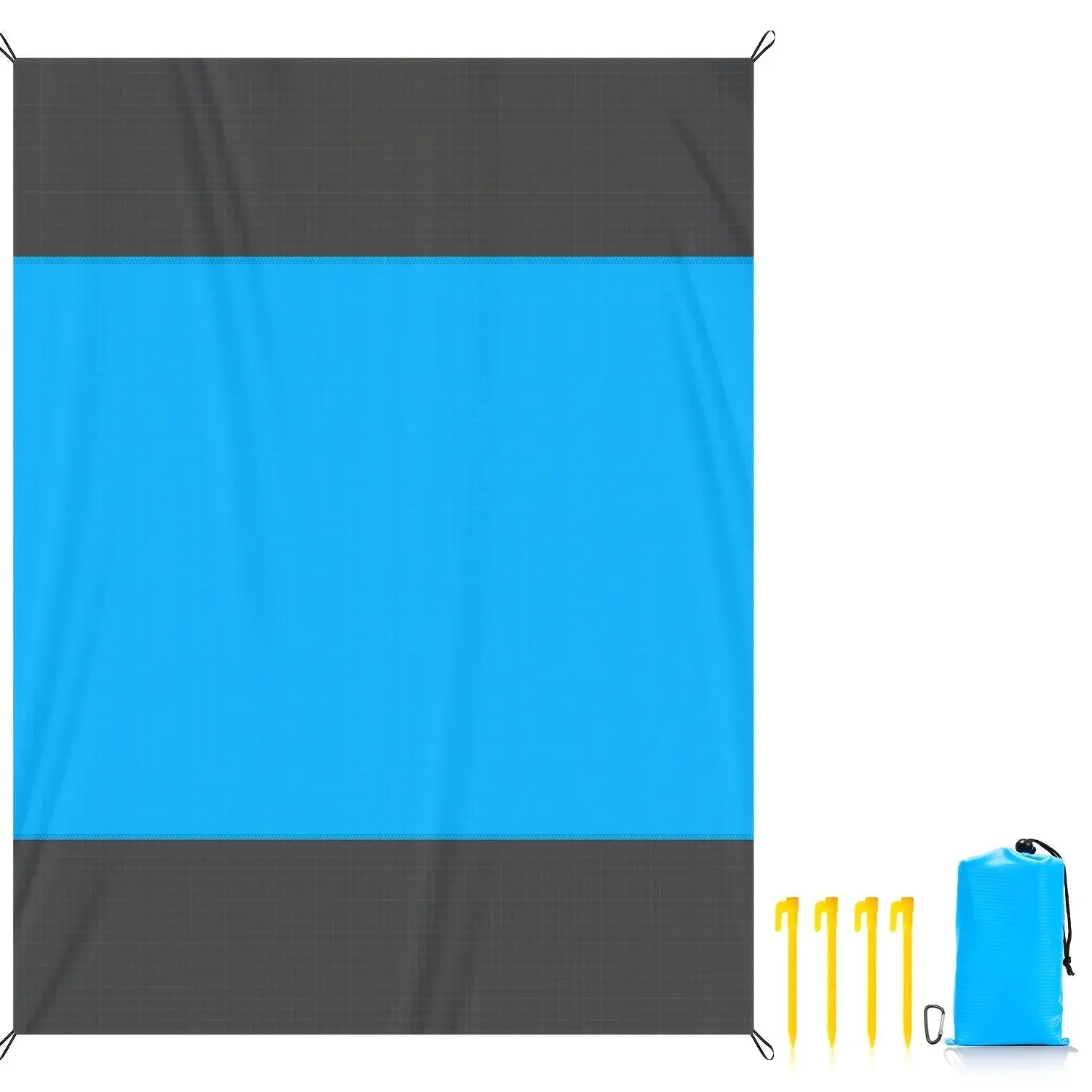 2x2.1m Waterproof Pocket Beach Mat Blanket, Lightweight Camping Mattress, Sandproof Beach Towel for Outdoor Picnic Travel - Velvet Haven