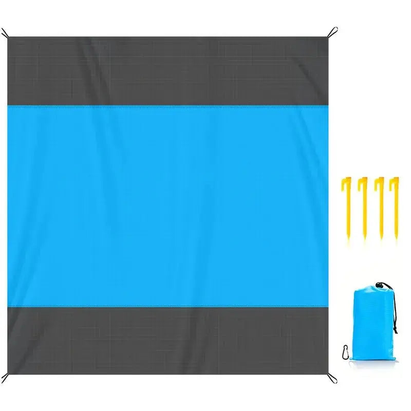 2x2.1m Waterproof Pocket Beach Mat Blanket, Lightweight Camping Mattress, Sandproof Beach Towel for Outdoor Picnic Travel - Velvet Haven