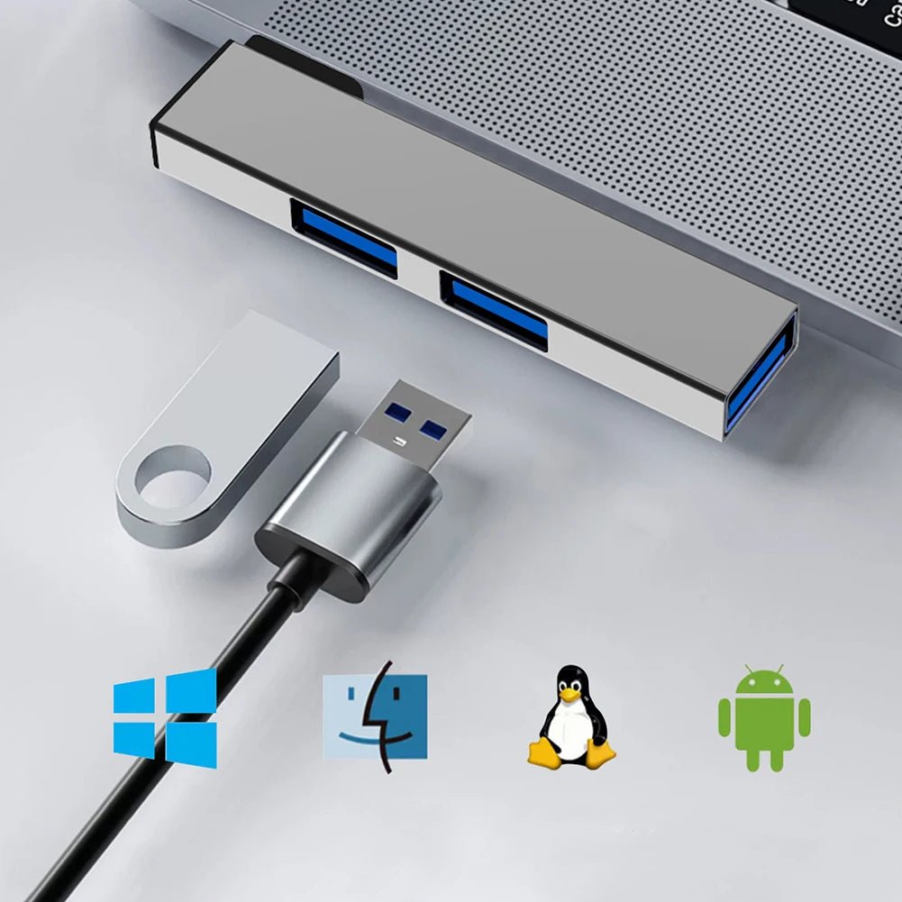 3 in 1 USB Docking Station OTG USB 3.0/Type-C 3.0 To 3 USB USB HUB Type C HUB Speed 5.0Gbps 3 Port for PC Computer Laptop - Velvet Haven
