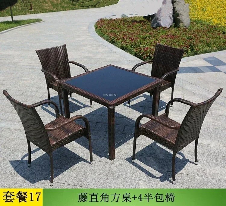 3-Piece Rattan Patio Furniture Set with Metal Frame - Velvet Haven