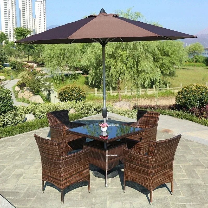 3-Piece Rattan Patio Furniture Set with Metal Frame - Velvet Haven