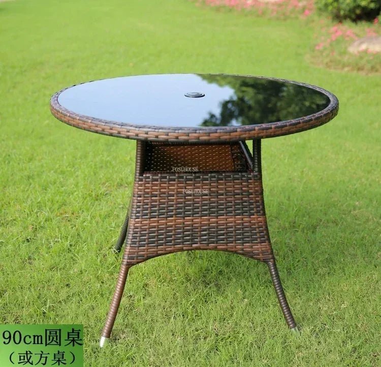 3-Piece Rattan Patio Furniture Set with Metal Frame - Velvet Haven