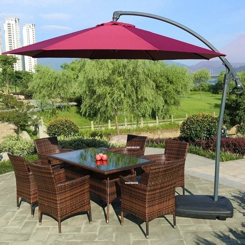 3-Piece Rattan Patio Furniture Set with Metal Frame - Velvet Haven