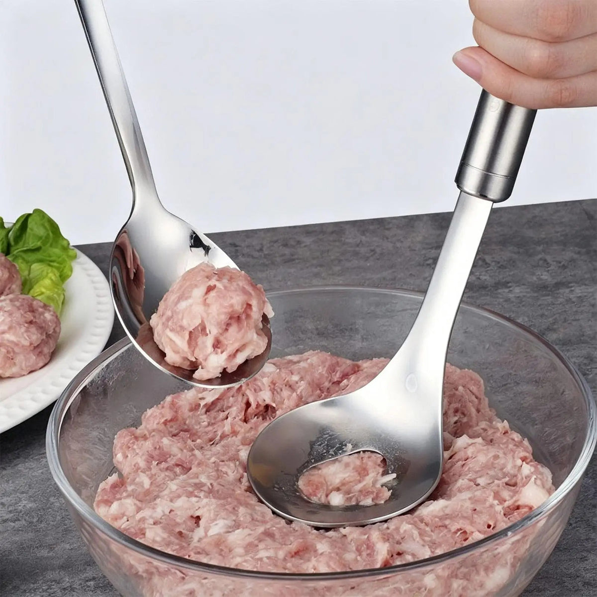 304 Stainless Steel Meatball Maker Spoon, Easy Press Mold - Velvet Haven