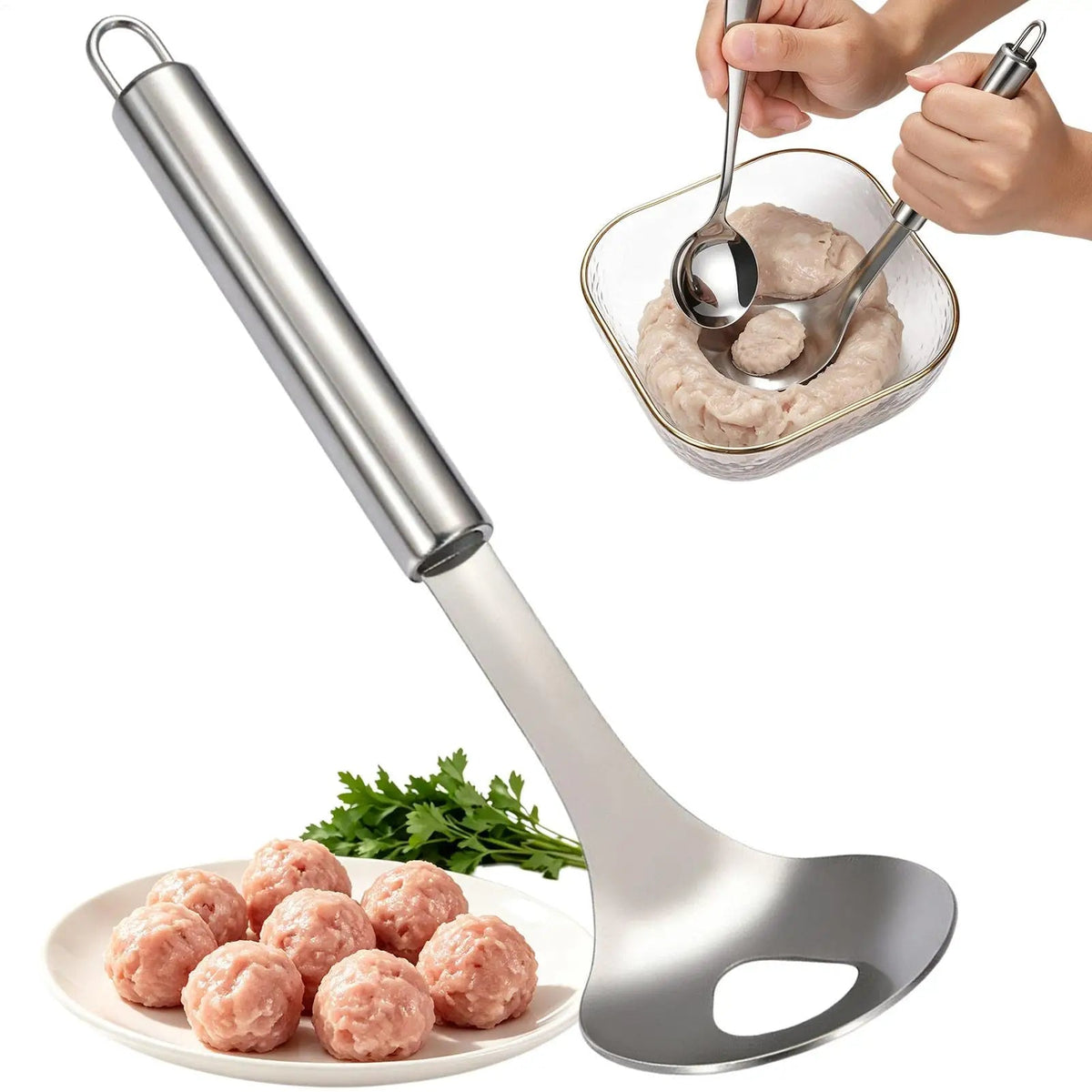 304 Stainless Steel Meatball Maker Spoon, Easy Press Mold - Velvet Haven