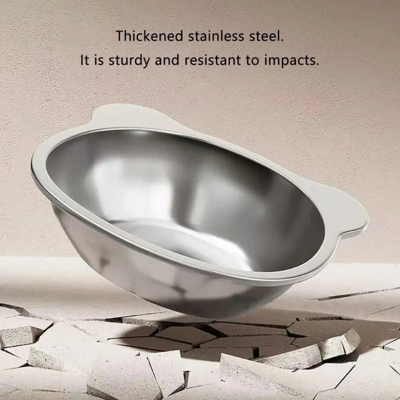 ‌304 Stainless Steel Raised Cat Bowl with 15° Elevated Design Tilted Neck Guard Healthy Feeding Shatterproof for Cats Puppies - Velvet Haven