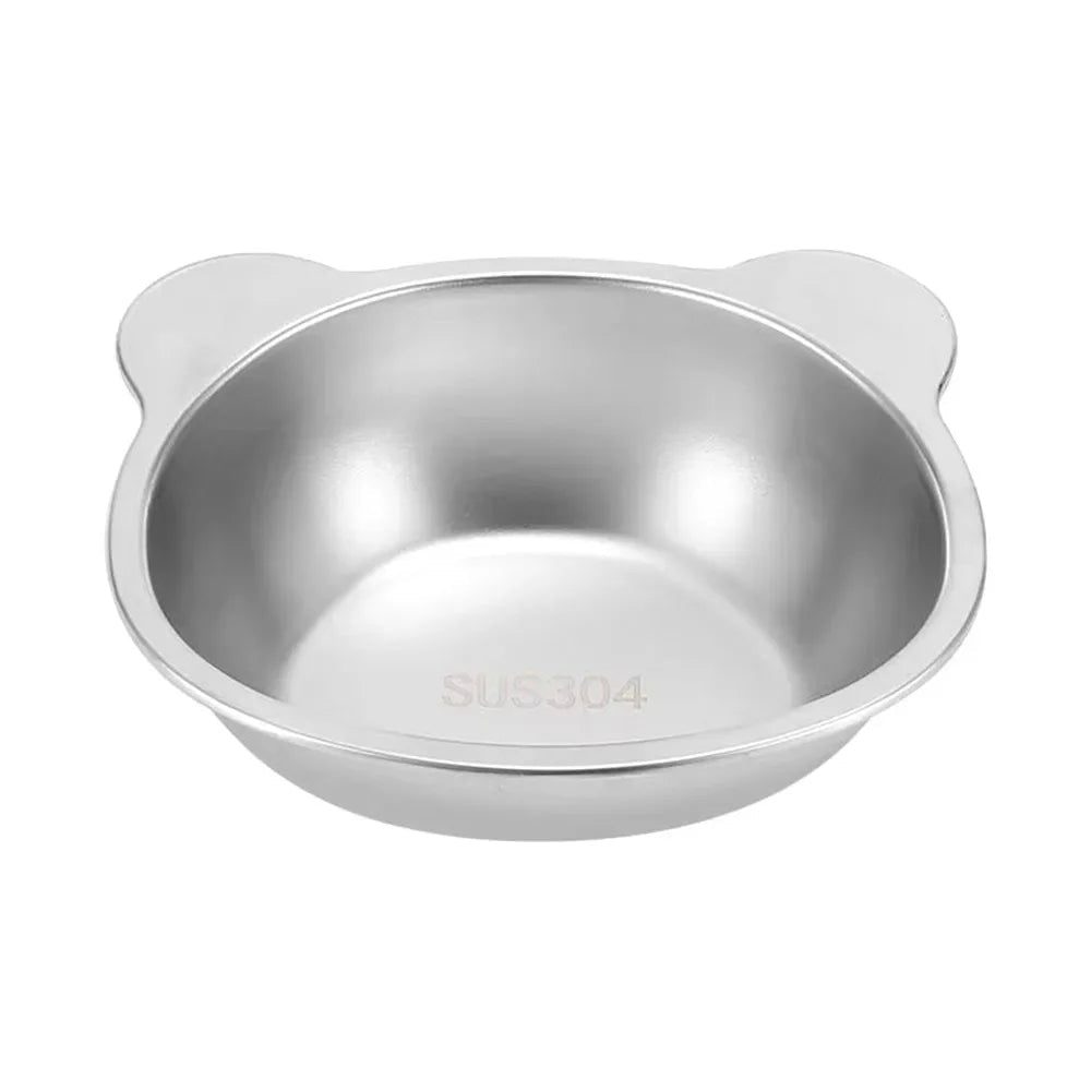 ‌304 Stainless Steel Raised Cat Bowl with 15° Elevated Design Tilted Neck Guard Healthy Feeding Shatterproof for Cats Puppies - Velvet Haven