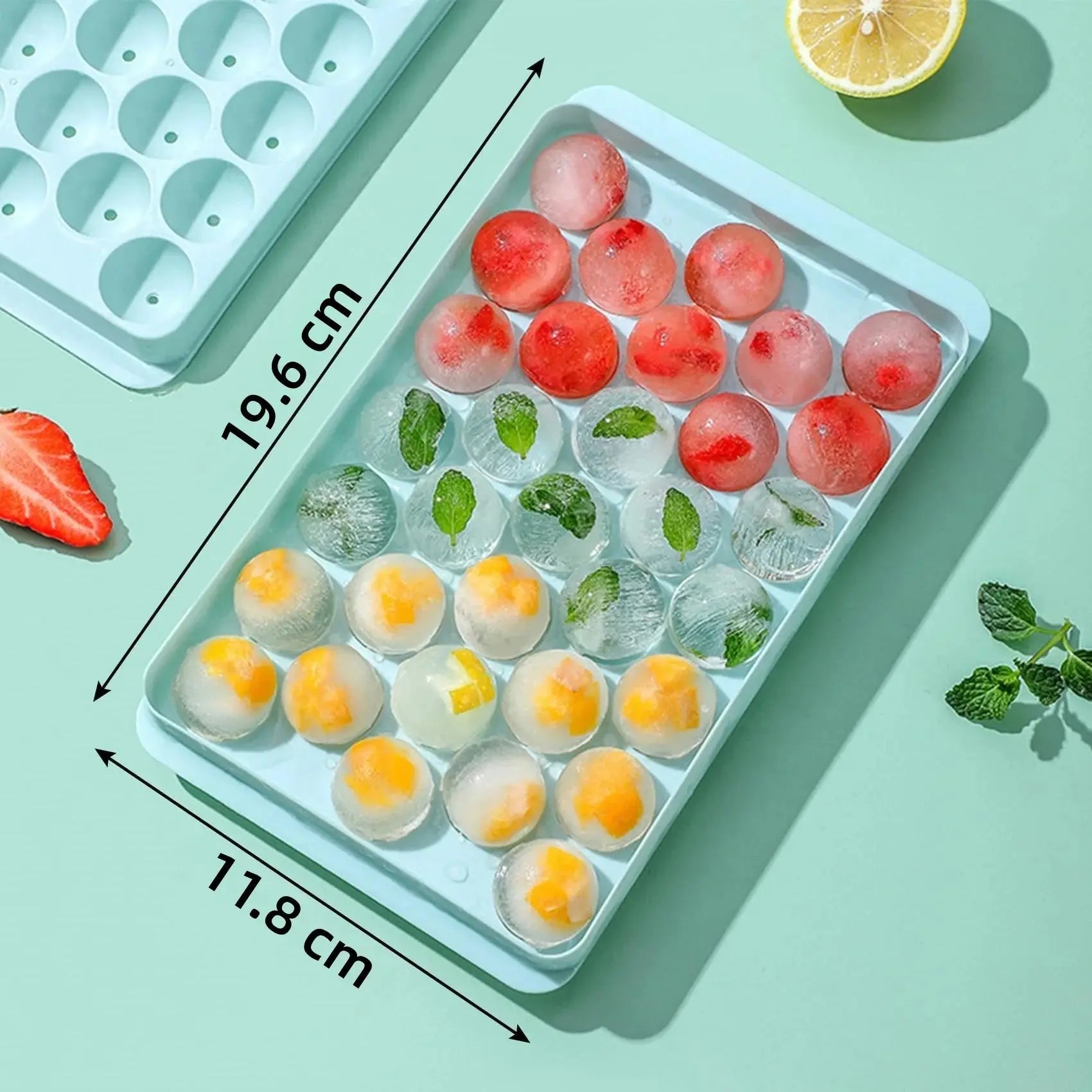 33-Cavity Round Ice Ball Maker Tray with Lid, Reusable Silicone Mold Easy Release for Whiskey Cocktail Coffee Water - Velvet Haven