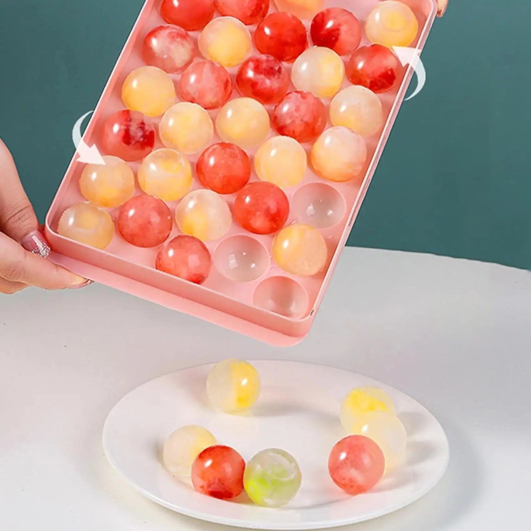 33-Cavity Round Ice Ball Maker Tray with Lid, Reusable Silicone Mold Easy Release for Whiskey Cocktail Coffee Water - Velvet Haven
