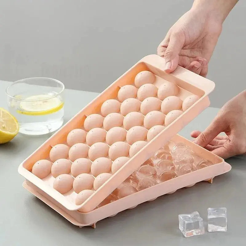 33 Ice Ball Mold - Whiskey Cocktail Round Ice Cube Maker with Lid, Perfect Hockey Ball Shape, BPA Free Mini Tray Kitchen Tools - Velvet Haven