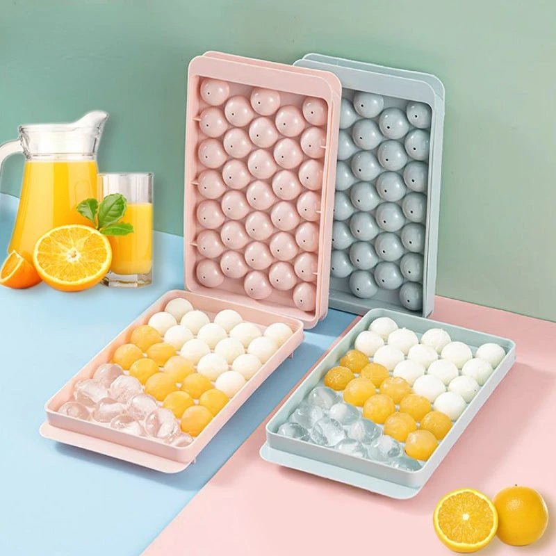 33-Cavity Silicone Ice Ball Mold Tray with Lid - Velvet Haven