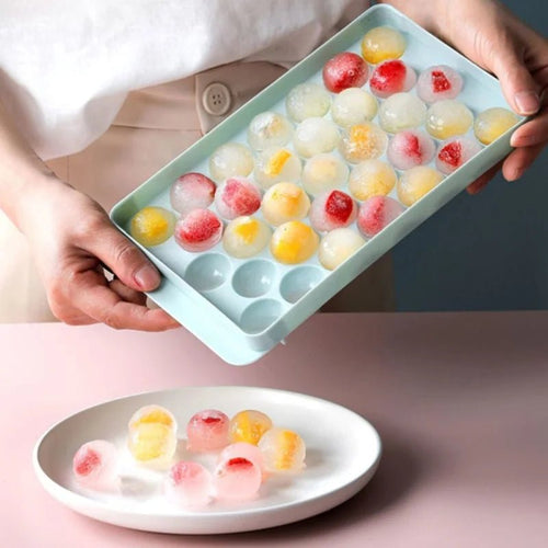 33-Cavity Silicone Ice Ball Mold Tray with Lid - Velvet Haven
