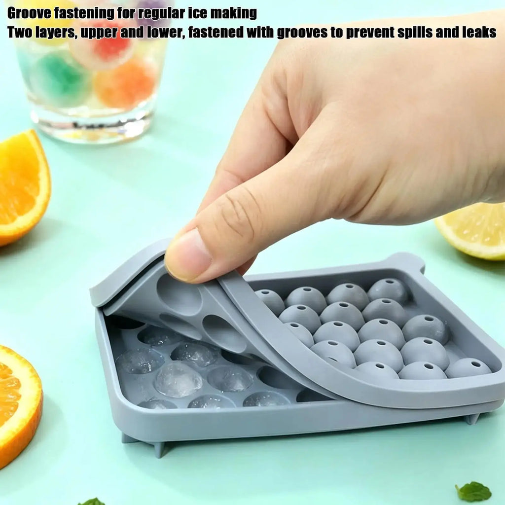 33-Piece Marble Ice Puck Mold Silicone Round Ice Cubes Tray Easy Release 33-Cavity Silicone Ice Making Mold Ice Cubes Molds - Velvet Haven