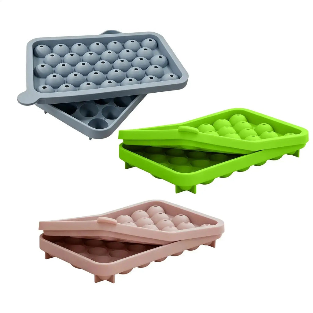 33-Piece Marble Ice Puck Mold Silicone Round Ice Cubes Tray Easy Release 33-Cavity Silicone Ice Making Mold Ice Cubes Molds - Velvet Haven