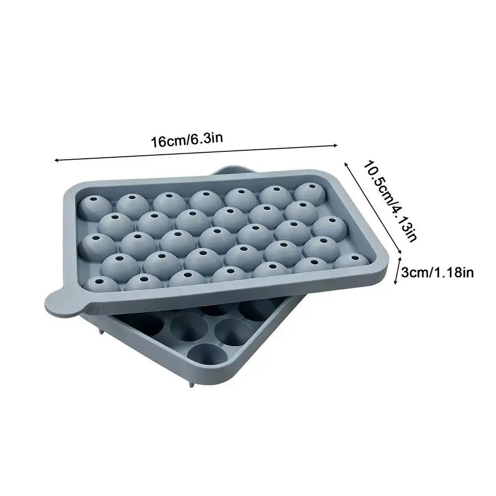33-Piece Marble Ice Puck Mold Silicone Round Ice Cubes Tray Easy Release 33-Cavity Silicone Ice Making Mold Ice Cubes Molds - Velvet Haven