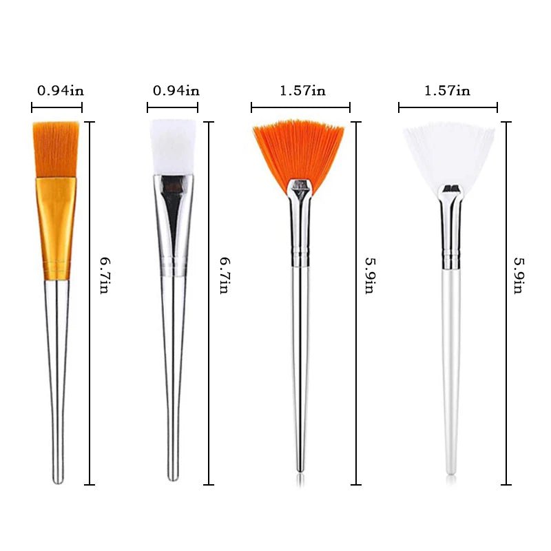 3/4Pcs Makeup Tools DIY Face Mask Brush Set Soft Applicator Brushes Includes Soft Fan Facial Brushes Acid Applicator Brush - Velvet Haven
