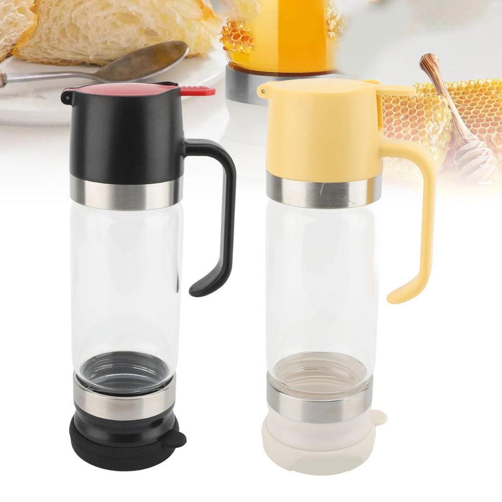 350ml No-Drip Glass Honey Dispenser with Handle - Velvet Haven