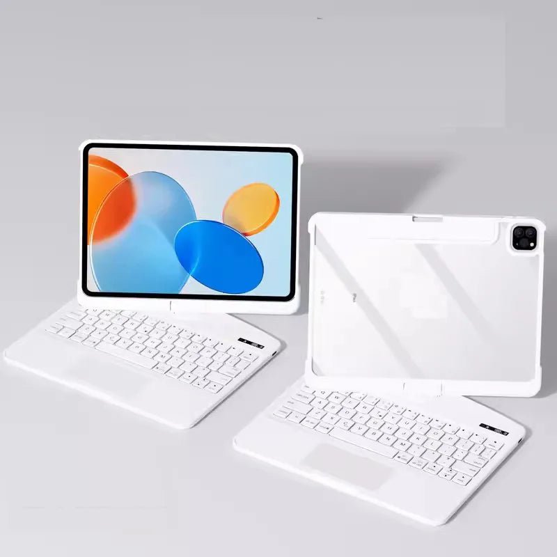 360° Rotating iPad Keyboard Case with Trackpad, Backlit Keys & Stylus Holder - Velvet Haven