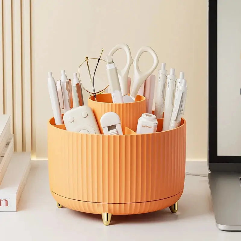 360 Rotating Makeup Desktop Cosmetic Storage Box Organizer Large Capacity for Bathroom Portable Lipstick Makeup Brush Pen Holder - Velvet Haven