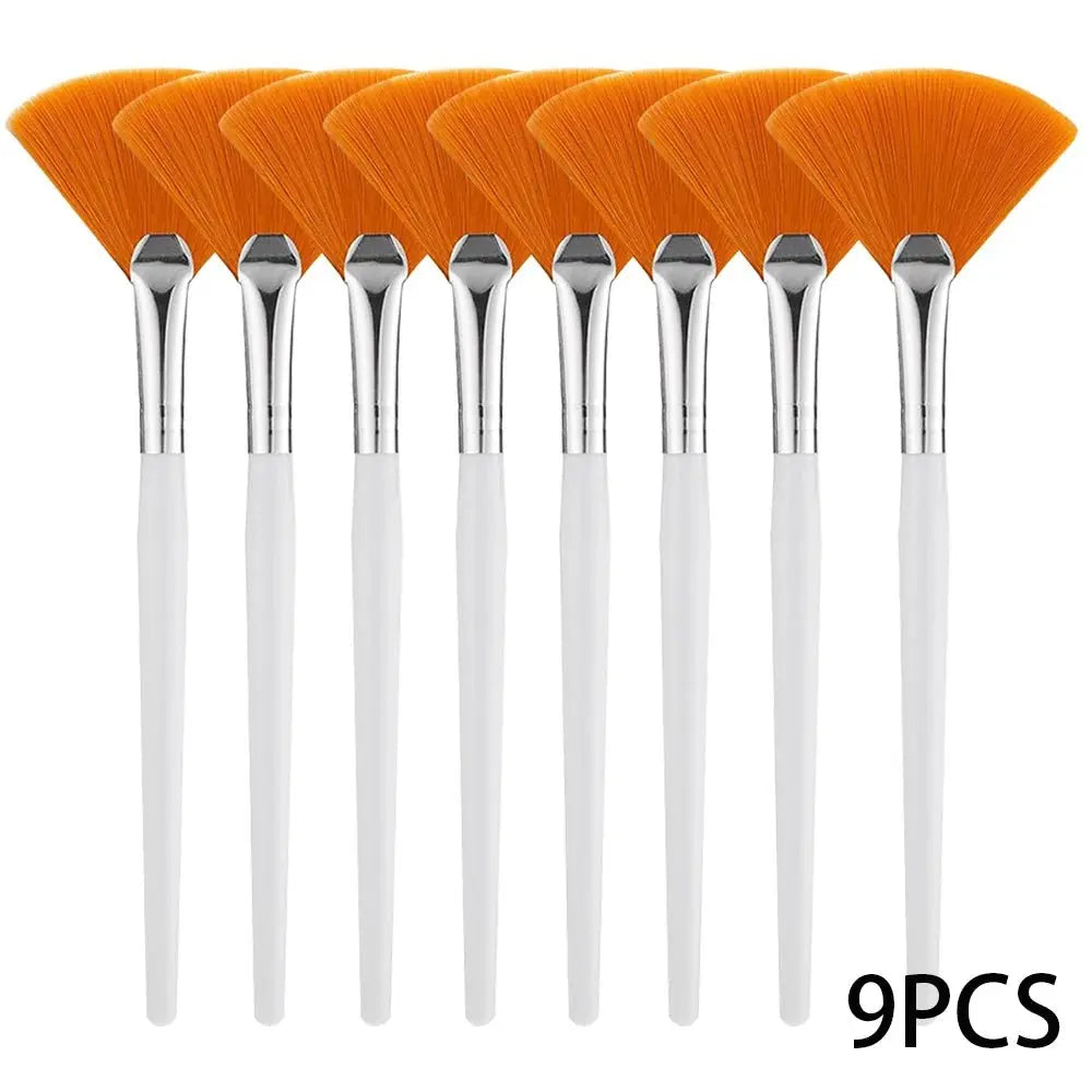 3/9/15 Pieces Facial Fan Mask Brushes Soft Mask Brush Applicator Esthetician Facial Mask Brushes For Women Girls Cosmetic Tools - Velvet Haven