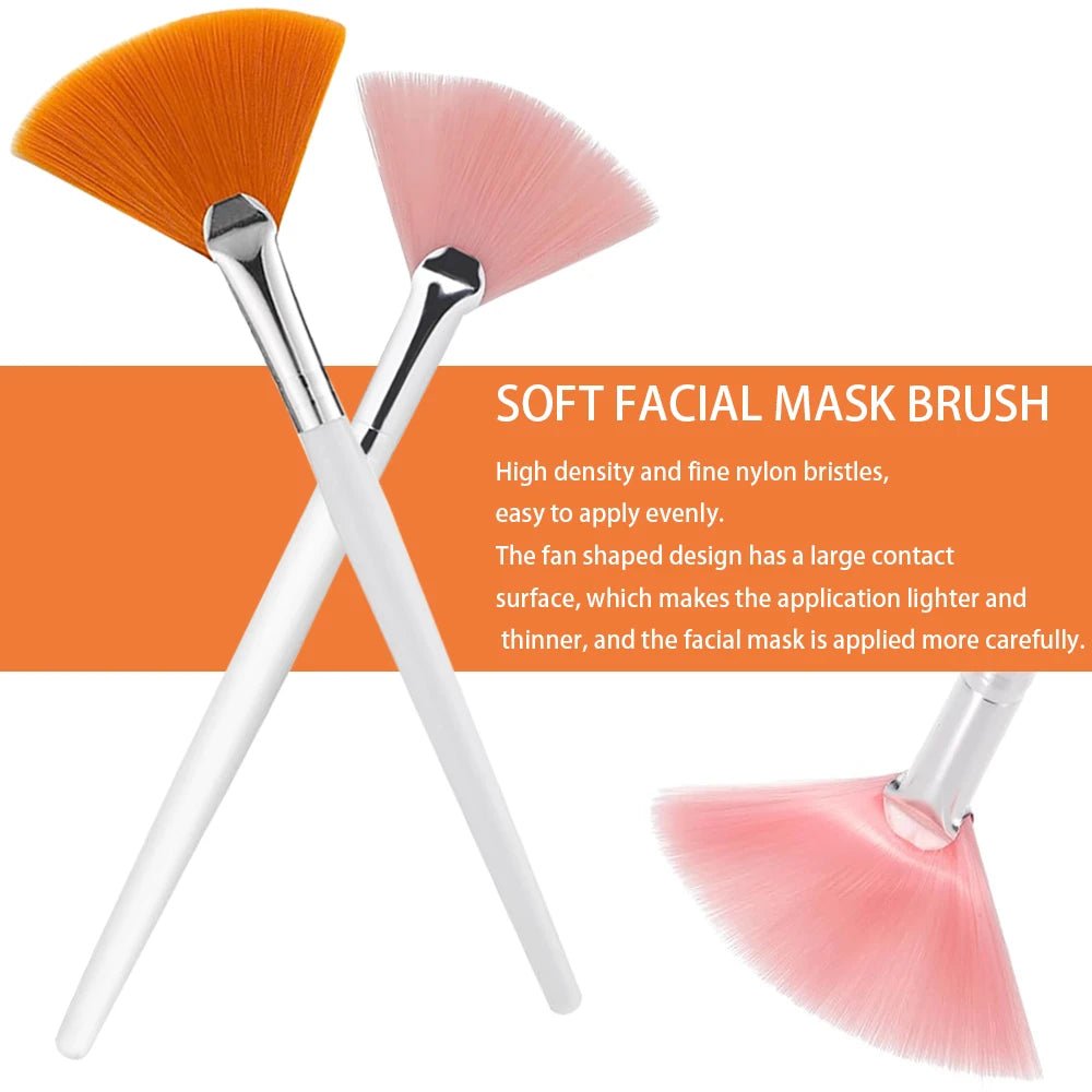 3/9/15 Pieces Facial Fan Mask Brushes Soft Mask Brush Applicator Esthetician Facial Mask Brushes For Women Girls Cosmetic Tools - Velvet Haven