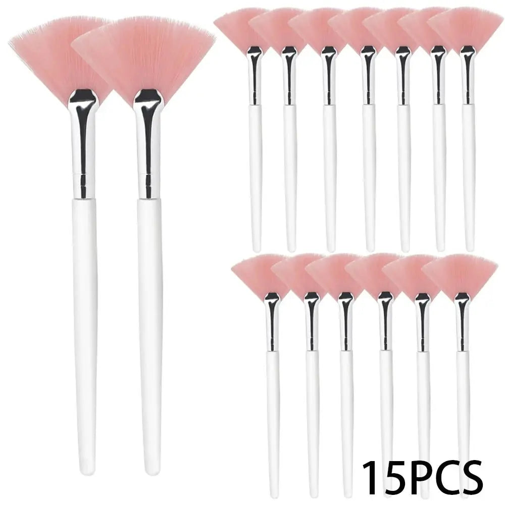 3/9/15 Pieces Facial Fan Mask Brushes Soft Mask Brush Applicator Esthetician Facial Mask Brushes For Women Girls Cosmetic Tools - Velvet Haven