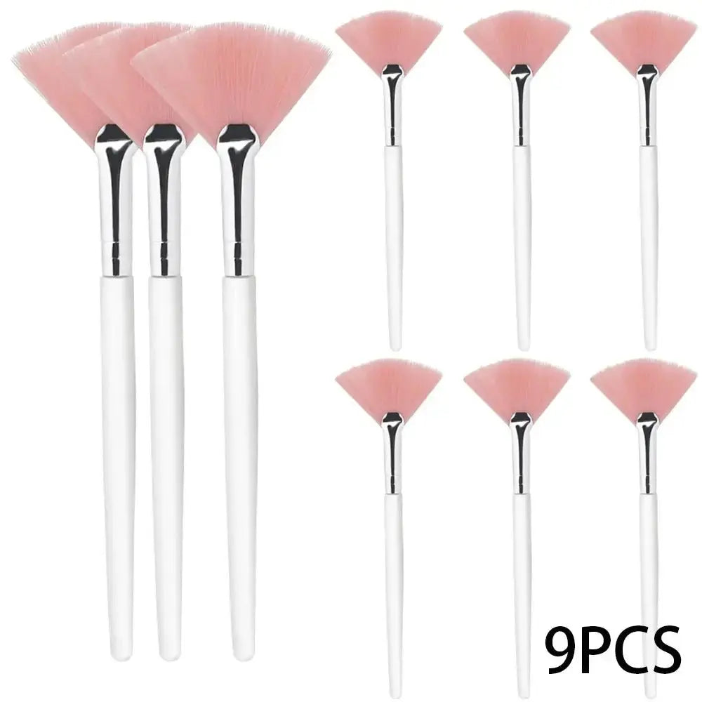 3/9/15 Pieces Facial Fan Mask Brushes Soft Mask Brush Applicator Esthetician Facial Mask Brushes For Women Girls Cosmetic Tools - Velvet Haven