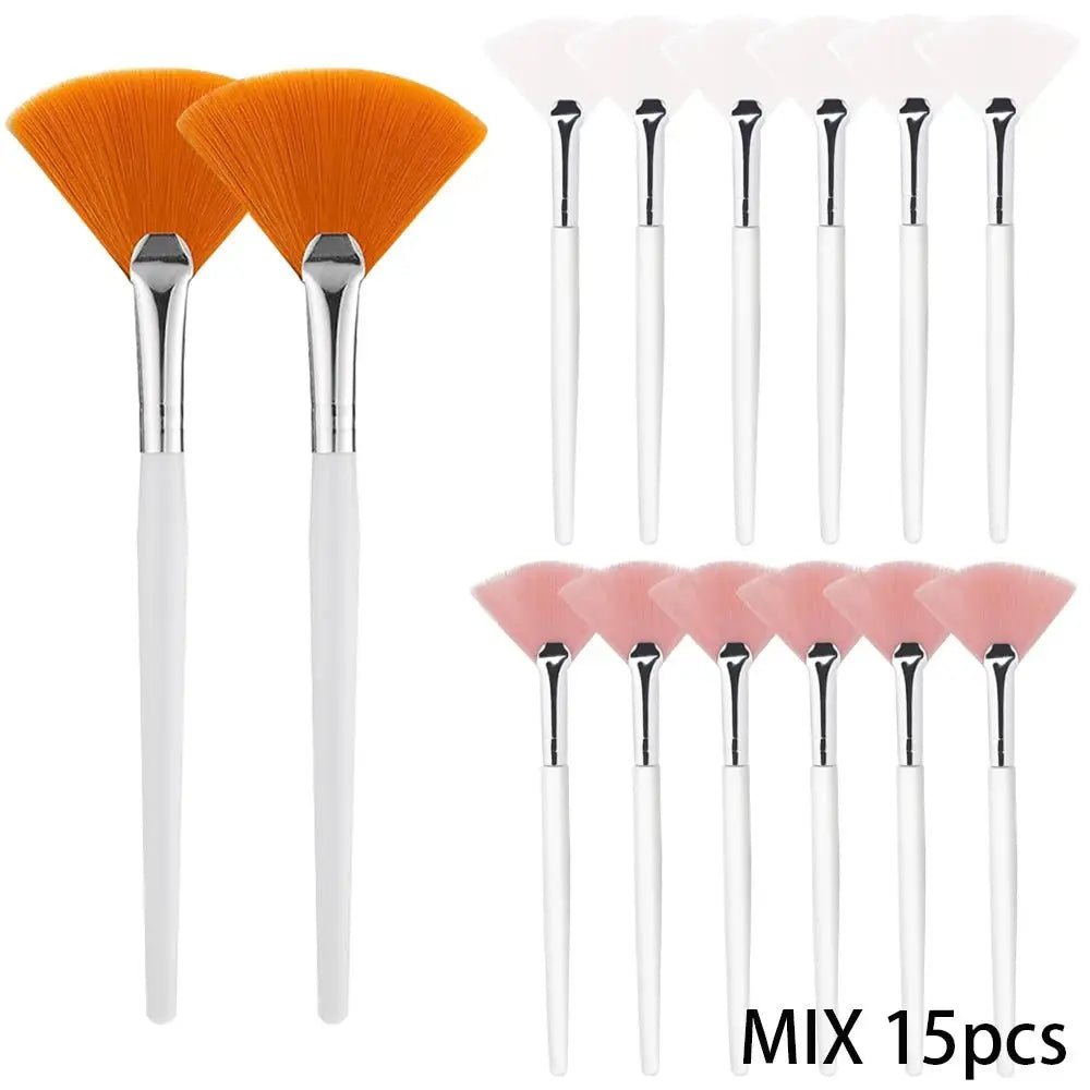 3/9/15 Pieces Facial Fan Mask Brushes Soft Mask Brush Applicator Esthetician Facial Mask Brushes For Women Girls Cosmetic Tools - Velvet Haven