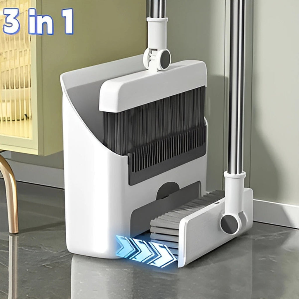 3in 1 Broom and Dustpan Set Floor Brush Long-handled Broom And Dustpan For Home Office School Dorm - Velvet Haven